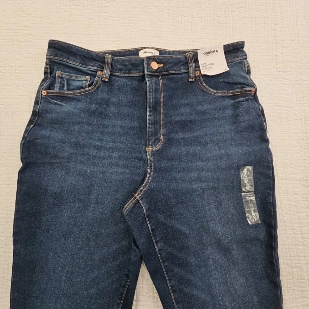 SO Goods for Life Jeans Women's 16 (36x30) NWT Dark Wash Curvy Bootcut High Rise